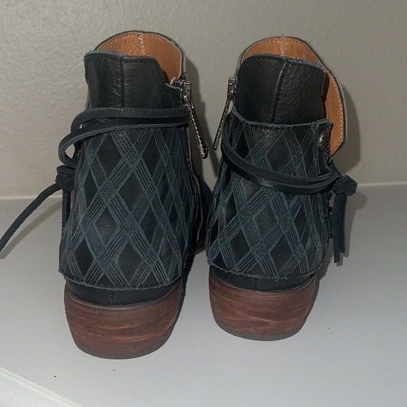 Anthropologie Veracruz leather Wrap Ankle Boots blue size 37 6 - Picture 7 of 12